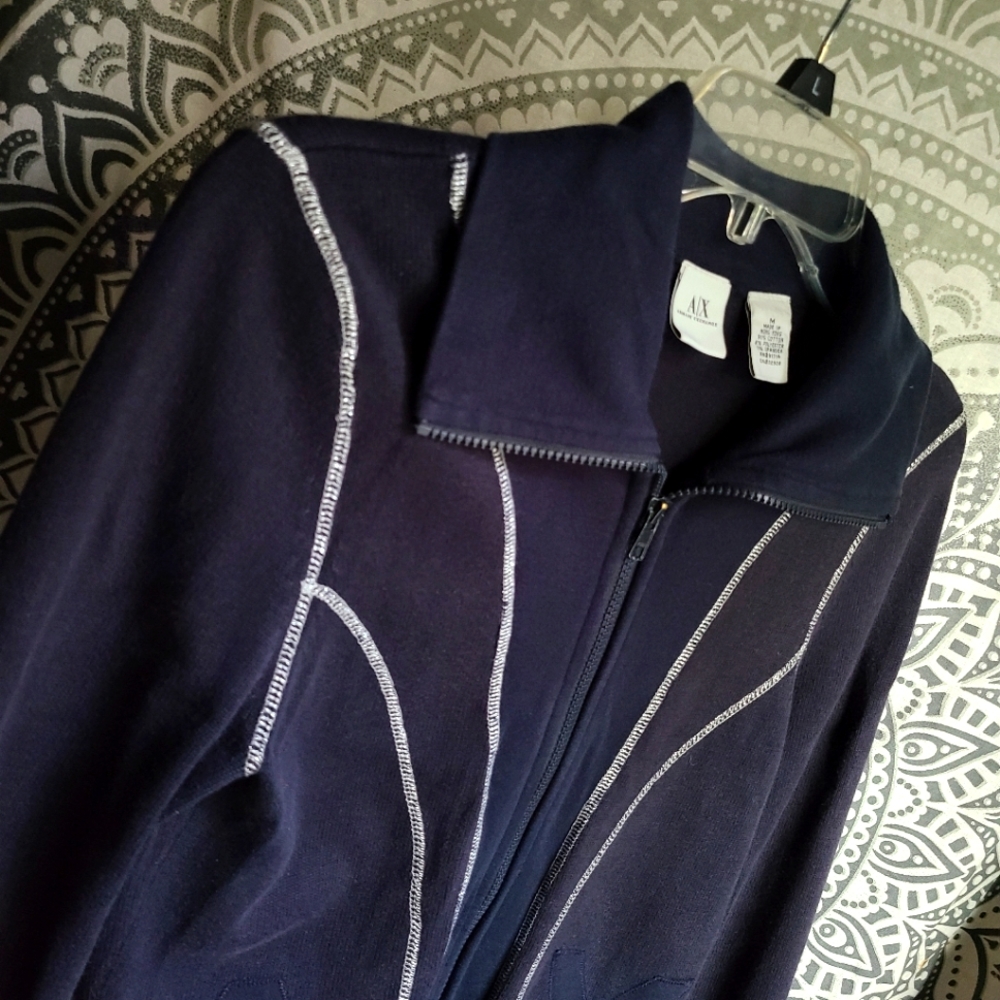 A/X Armani Exchange, Glitter Seams Zip Up Sweater - Picture 5 of 10